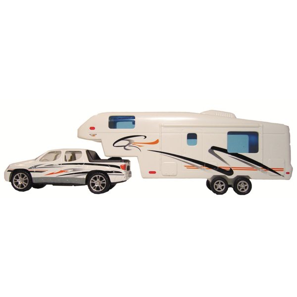 Prime Products Mini Pick Up Truck & 5th Wheel Trailer Hitch & RV Camper Toy Model 27-0020